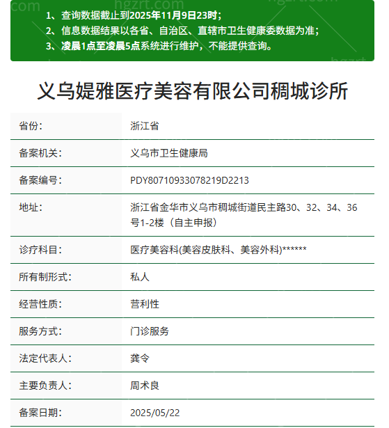 义乌媞雅医疗美容资质