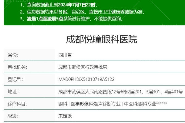 成都悦瞳眼科医院地址