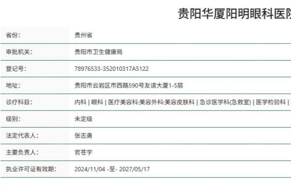 贵阳华厦阳明医院医疗美容科正规资质
