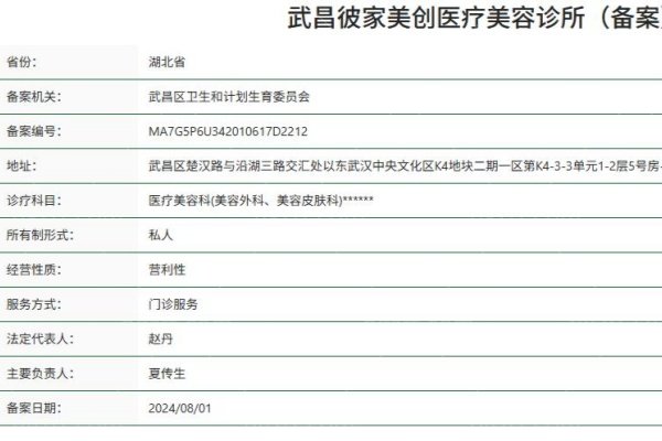 武昌彼家美创医疗美容诊所正规资质