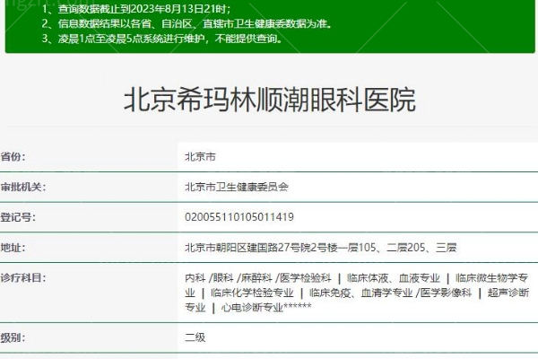 超全北京希玛林顺潮眼科医院地址电话+预约挂号攻略分享!
